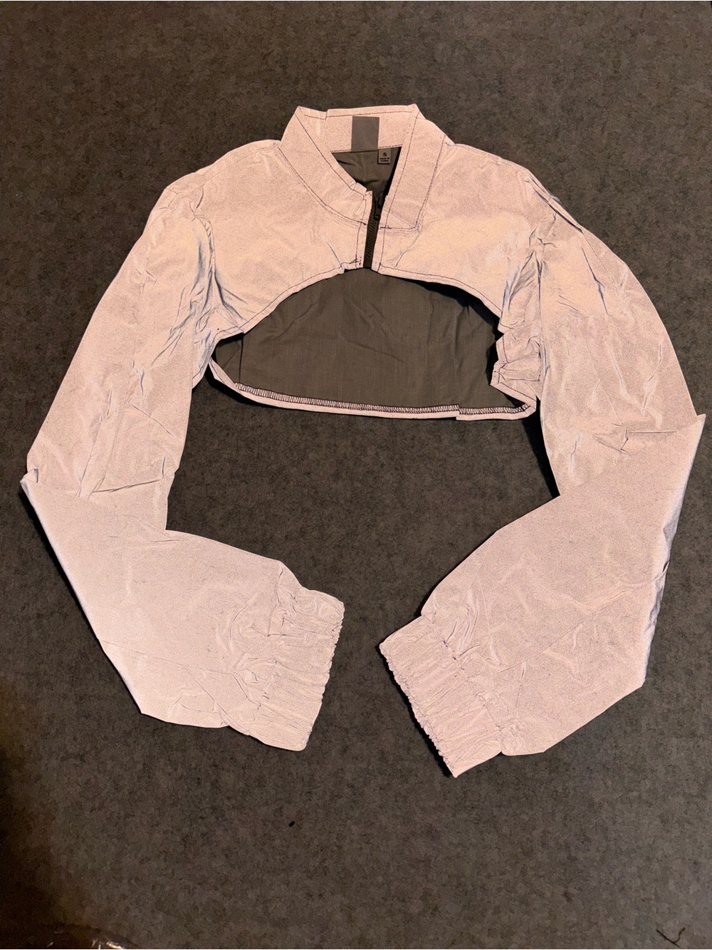 iHeartRaves Flash Reflective Ultra Long Sleeve Crop Top
